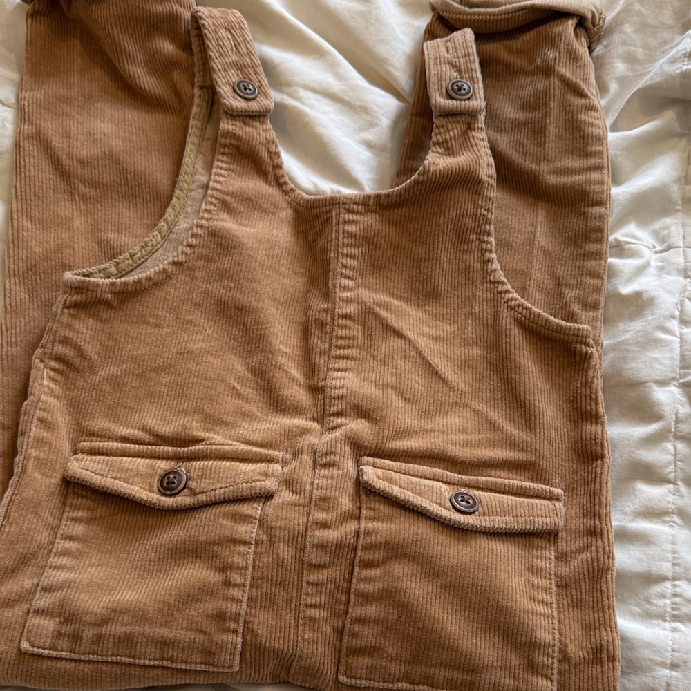 Art Class Light Brown Corduroy Kids Overalls